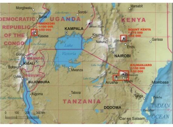 TerraQuest Afrika - nejvyšší vrcholy 1:150 000 turistická mapa