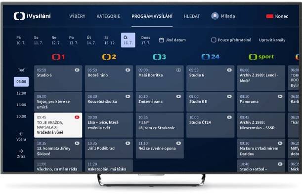iVysilání - Program vysílání