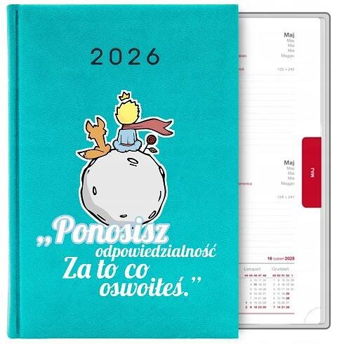 TYRKYSOVÝ KALENDÁŘ A5 2026 DÁREK PRO VYCHOVATELKU UČITELKU MIX VZORŮ