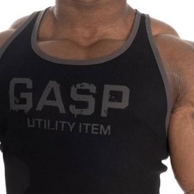 Gasp RIBBED T-BACK BLACK tank – pánské sportovní fitness tílko Gasp černé