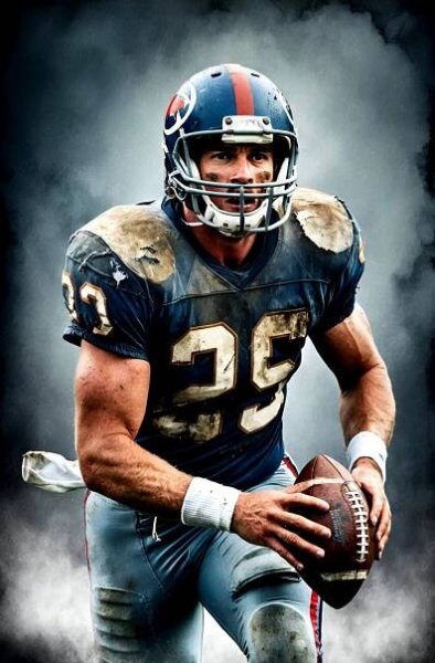 Ilustrace Retro American Football Poster: Nostalgic Gridiron Art