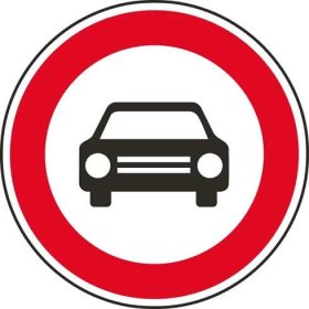 Dopravní značka ��– Zákaz vjezdu všech vozidel/výjimka motocykly