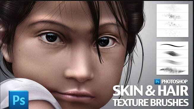 Free Skin and Hair Texture Brushes for Photoshop