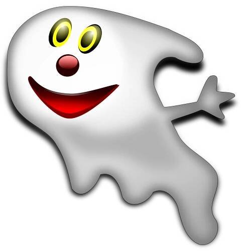 Vektorový obrázek, ilustrační klipart Veselý duch v rozlišení 1846x1920 pixelů zdarma ke stažení, Halloween vektor do vašich dokumentů
