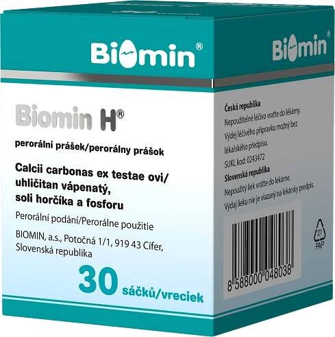 BIOMIN H POR 1110MG/15MG/1,8MG POR PLV 30X3G