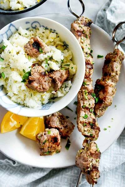 Greek Pork Souvlaki Skewers