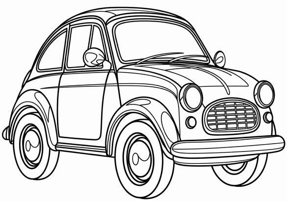 Obrázek k tisku pro děti k vybarvení a vytištění, omalovánka k vytisknutí Kreslené auto