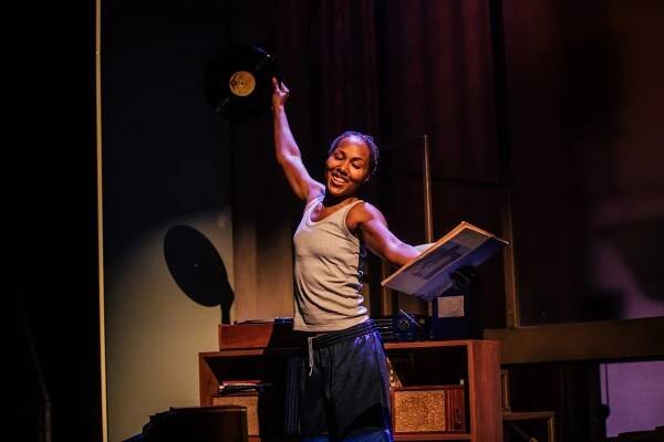 DeWanda Wise in Furlough's Paradise at Geffen Playhouse. Directed by Tinashe Kajese-Bolden. Photo by Jeff Lorch.