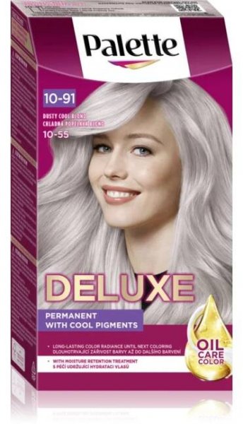 Schwarzkopf Palette Deluxe permanentní barva na vlasy odstín 10-91 (10-55) Chladná Popelavá Blond 1 ks