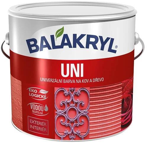 BALAKRYL Univerzální barva na kov a dřevo UNI LESK 1000 bílá 2,5 kg