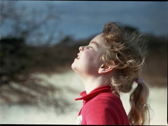 Photo portrait of my daughter Malina, medium format film photography Bakkum aan zee.