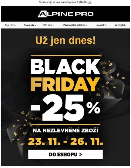 Dnes končí! Black Friday sleva 25 % pro všechny.