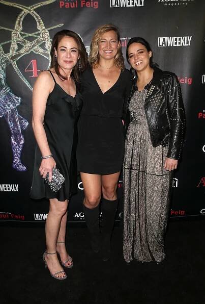 BEVERLY HILLS, CA - APRIL 26: Yancy Butler, Zoe Bell, Michelle Rodriguez, at the 2018 Artemis Awards Gala at the Ahrya Fine Arts Theater in Beverly Hills, California on April 26, 2018. Credit: Faye Sadou/MediaPunch
