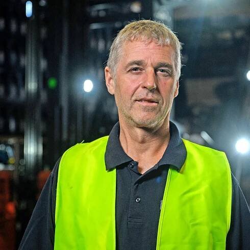 Ralf Falkenberg, řidič vysokozdvižného vozíku ve společnosti Gerolsteiner 