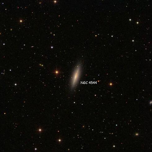 SDSS image of region near spiral galaxy NGC 4544