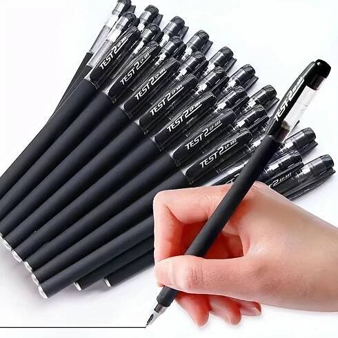 10-Pack Fine Point Gel Pens, Black Ink, Smooth Writing, No Bleed, for School, Office, Drawing, and Coloring