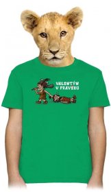 Valentýn v pravěku dětské tričko Kelly Green – digi-tisk (na objednání)