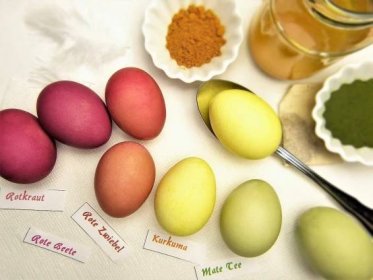Přírodní barvení vajíček