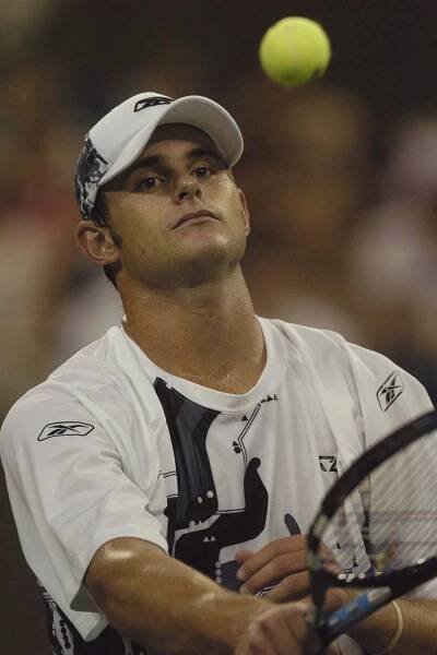 Andy Roddick defeats Tommy Robredo in the fourth round of the men's singles 