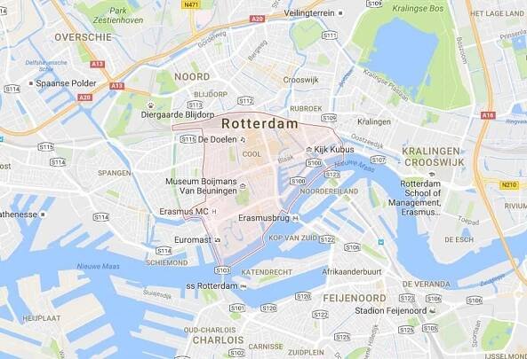 Mapu parku a jezdit Rotterdam 
