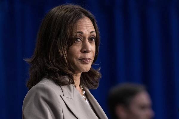 US Vice President Kamala Harris speaks after meeting with maternal health care providers at the C.W. Avery Family YMCA in Plainfield, Illinois, US, on Friday, June 24, 2022.