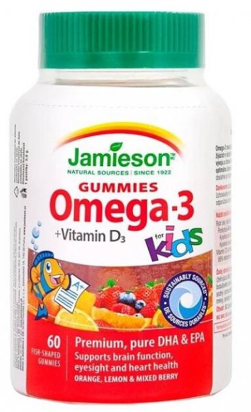Jamieson Omega-3 Kids Gummies želatinové pastilky pro děti 60 pastilek