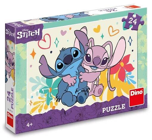Dino Puzzle Stitch a Angel 24 dílků