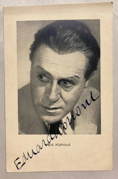 Eduard Kohout- fotografie s podpisem