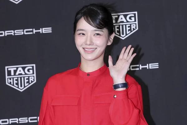 South Korean actress Park Gyu-Young is seen at the TAG Heuer 'Carrera Chronosprint X Porsche' special edition launch photocall on October 20, 2023 in Seoul, South Korea.