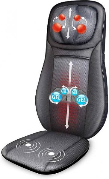 Snailax Gel Shiatsu masážní přístroj zad s teplem, masážní polštář na krk podložka na židli 233G - Obrázek 1 z 9