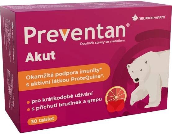 Neuraxpharm Preventan Akut s příchutí brusinek a grepu 30 tbl. od 171 Kč