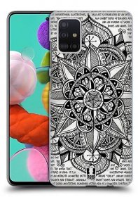 Pouzdro na mobil Samsung Galaxy A51 - HEAD CASE - vzor Indie Mandala slunce barevná ČERNÁ A BÍLÁ MAPA
