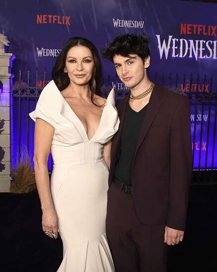 Catherine Zeta-Jones and Dylan Douglas at the premiere of Netflix's 