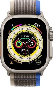 Chytré hodinky Apple Watch Ultra GPS Cellular, 49mm pouzdro z titanu - modro-šedý trailový tah - M L