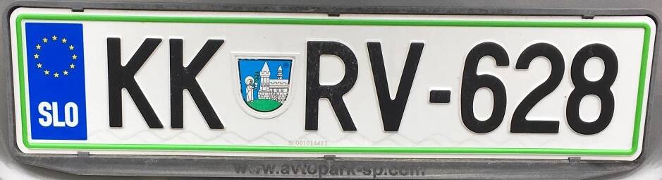 Registrační značka Slovinsko - KK - Krško, foto: www.podalnici.cz