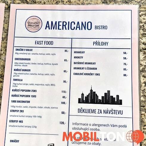 Bistro Americano - Nádražní 108 - americká restaurace v nádražní 108