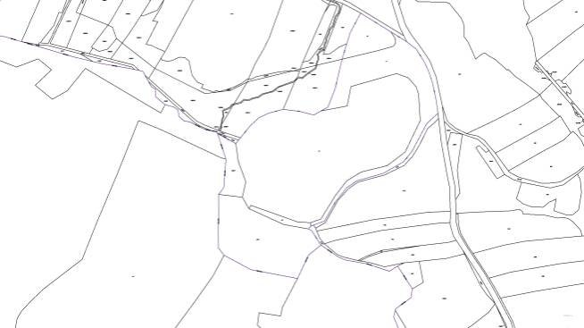 Katastrální mapa pozemků a čísla parcel Březovík 2