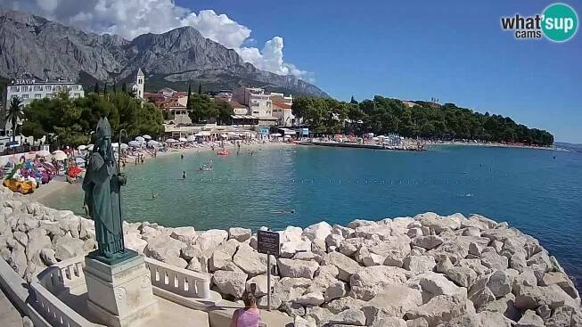 Webcam Baška Voda: Livestream Saint Nikola and Beach - Webcam Galore
