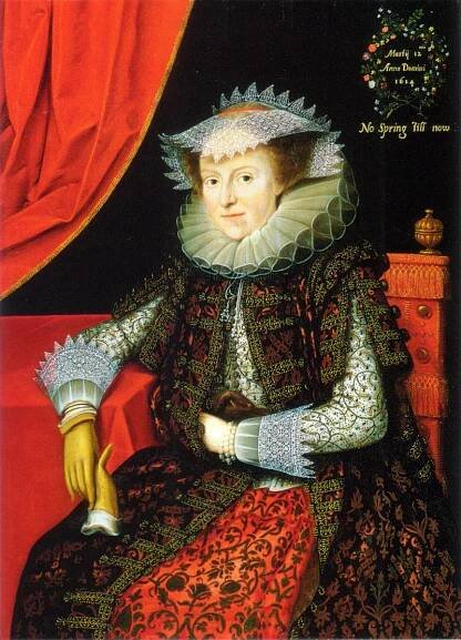 Mary Throckmorton Lady Scudamore, 1615, oil on panel, National Portrait Gallery, London