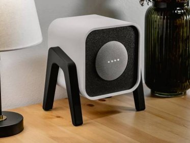 v2 - Google Home Mini Speaker Housing - Retro Modern - with Swappable Face Plates by Jordan Proctor Designs | Download free
