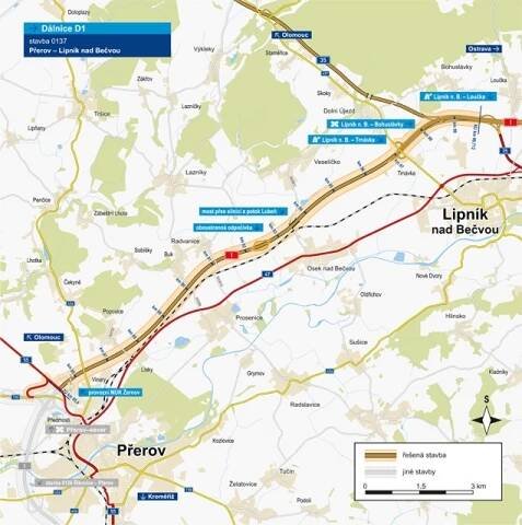 Úsek dálnice D1 Přerov – Lipník nad Bečvou, Dopravoprojekt Brno