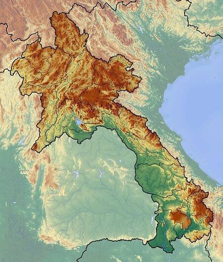 Soubor:Laos location map Topographic.png – Wikipedie
