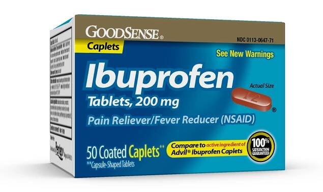 GoodSense® Ibuprofen 200 mg Brown Coated Caplets, 50 Count