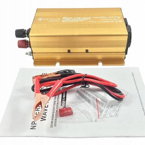 MĚNIČ NAPĚTÍ ČISTÝ SINUS 300 WATT SOLARTRONICS 12V/230V USB GOLD za 1103.00CZK - Allegro