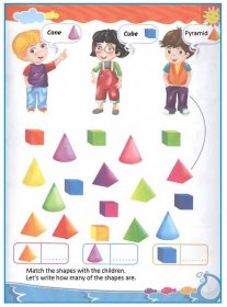 Geometric objects worksheet for kindergarten - cone cube pyramid worksheet for preschool