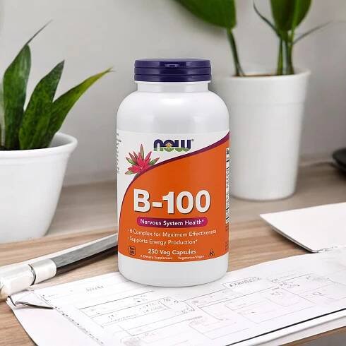 ⚡ Vitamin B-100 - 250vcaps - Vitamín B - NOW - Cena, dávkování, recenze - obchod MusclePower