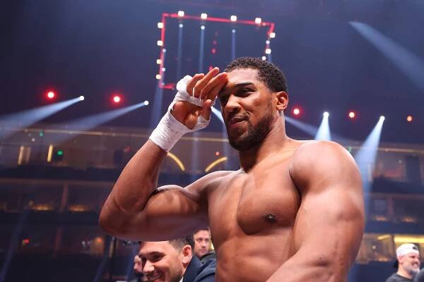 Anthony Joshua after knocking out Francis Ngannou