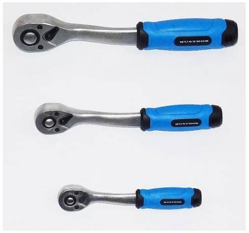 Ráčna 1/4", 72 zubů, s přepínací páčkou, vyhnutá, délka 150 mm - QUATROS QS50112
