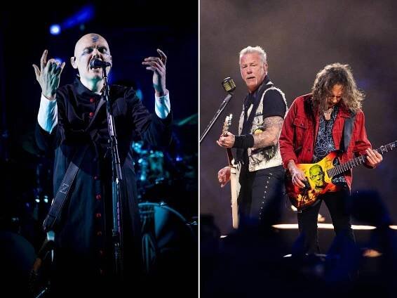 Billy Corgan of The Smashing Pumpkins, and James Hetfield and Kirk Hammett of Metallica