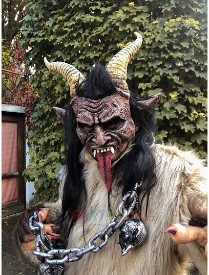 Béžový kostým kožich čert Krampus | PARTYZON.cz